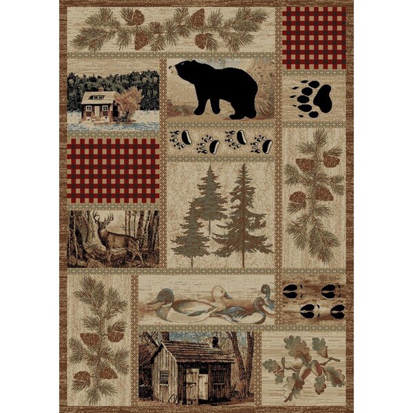 Sleep Ez 3 ft. 11 in. x 5 ft. 3 in. American Destination Getaway Trail Area Rug, Multi Color SL2142951 - main